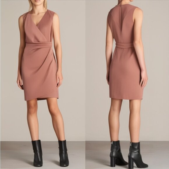 All Saints Dresses & Skirts - Sz8 All Saints Anika Wrap Dress in Dusty Rose - EUC